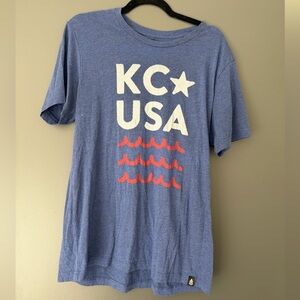 Ocean & Sea Blue Graphic Tee with KC USA Design